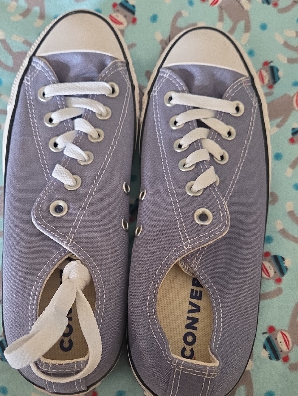 Converse Lavender Canvas Low-Top Sneakers with White Accents
